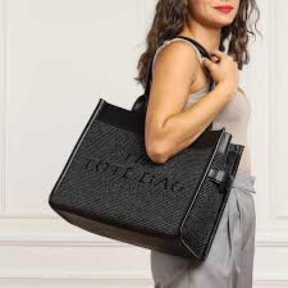 #123 NWT - Marc Jacobs The Woven DTM Large Tote/Shoulder/Crossbody Black Bag - Picture 7 of 17